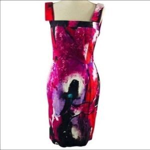 ESCADA Delphi Fantasy Watercolor Zipper Dress 6 BoxC